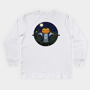 Pumpkin Scarecrow Kids Long Sleeve T-Shirt